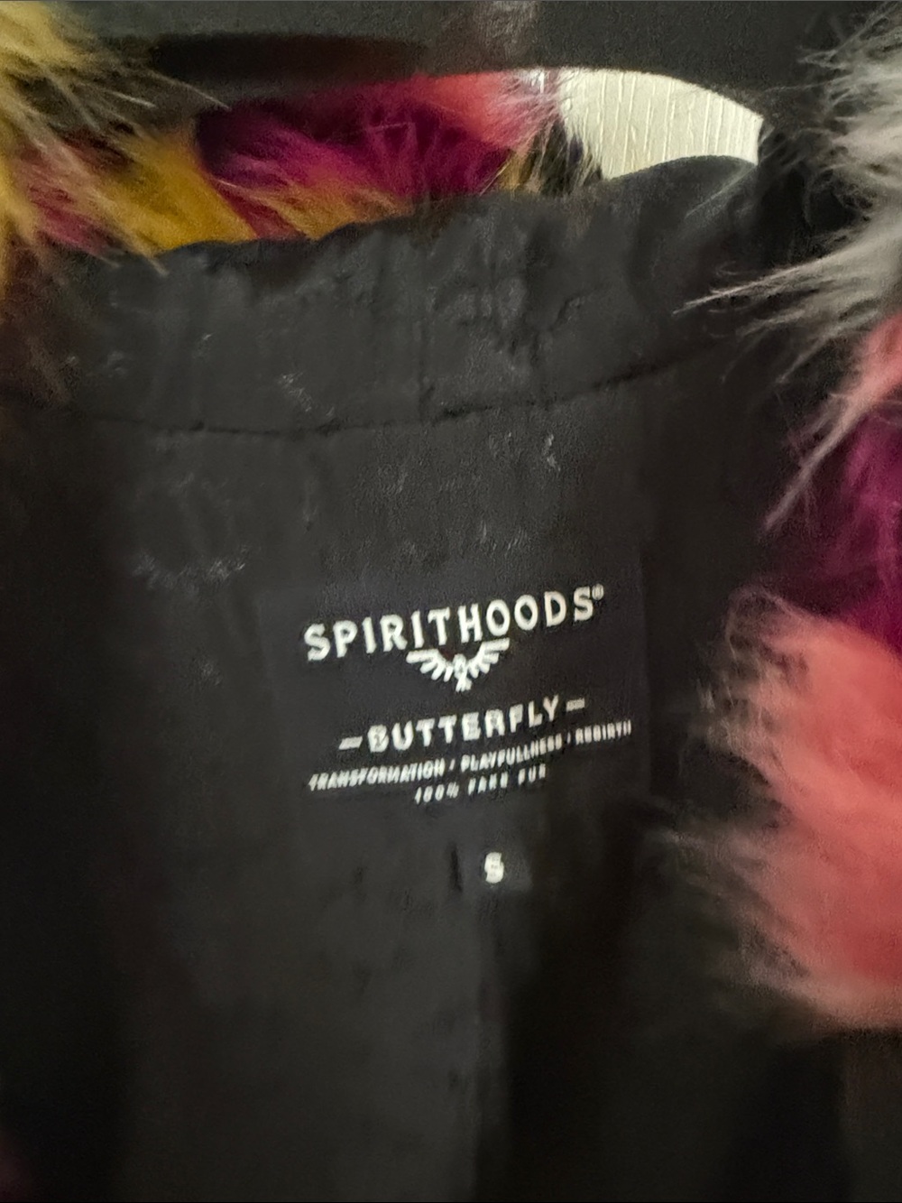 Multicolor Faux Fur Hooded Coat - Picture 2 of 9